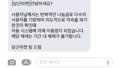 '당근' 정지당한 이용자가 남긴 후기