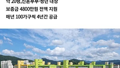 화순군 아파트 월1만원에 지원